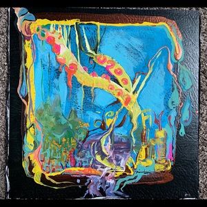 “Atlantis” fantasy abstract painting 12”x12”